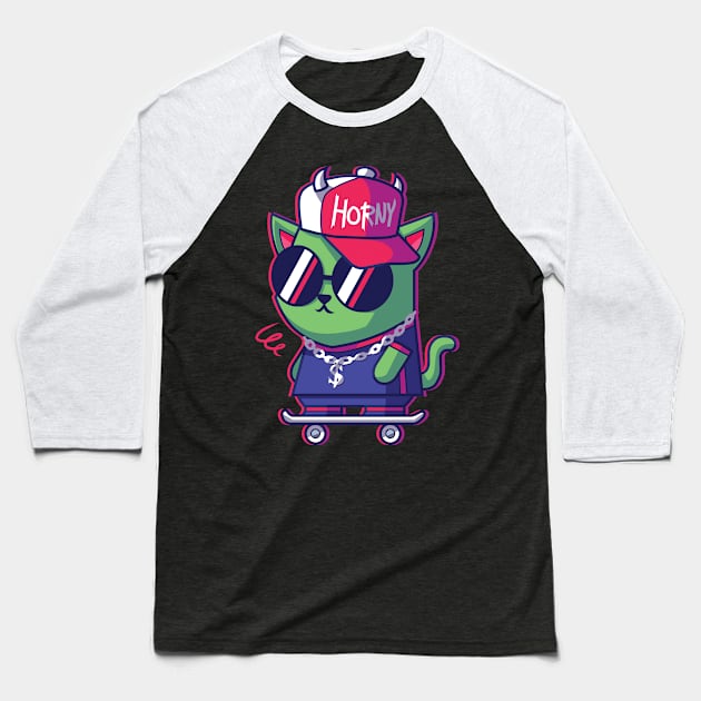 CatSoki Punkbling Baseball T-Shirt by CatSoki